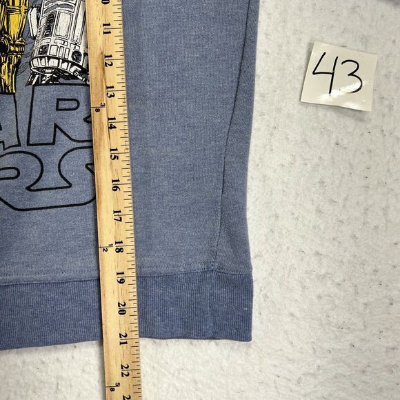 Star Wars Youth Medium Long Sleeve Fleece Hoodie Pullover Logo Blue Sweatshirt - Picture 12 of 12